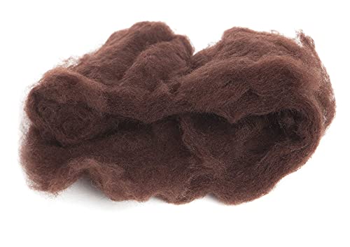 Image of Desert Breeze Distributing Maori Wool Carded Batting, 100% Natural New Zealand Wool Made by DHG in Italy for Needle Felting, 3.5 OZ, 27 Micron, Color Chocolate Brown