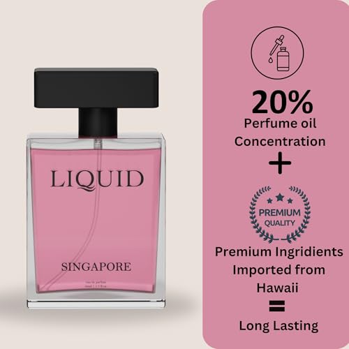 Image of LIQUID Luxury Perfume Singapore for Women - 50ml*2 | Premium Fragrance with Long-Lasting Scent, Strong Feminine Aroma Perfect for Date Night & Parties, Featuring Citrus, Spicy, and Woody Notes