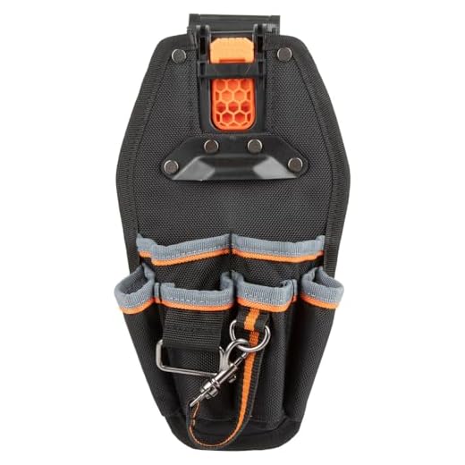 Klein Tools 55830MB MODbox Tool Pouch, 6-Pockets, Electrician Tool Bag, Quickly Attach and Release from Tool Belts and MODBox Rail System