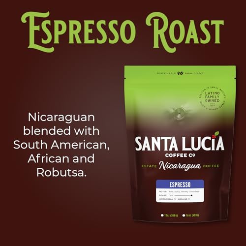 Santa Lucia Coffee Café Crema Espresso Roast Whole Bean 16oz miniatura 2