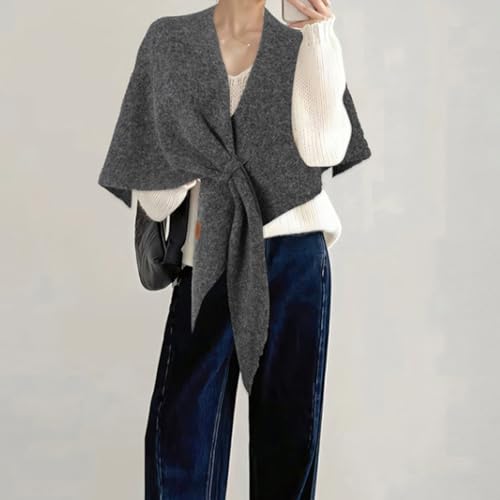 2025 New Pashmina Wraps for Women, Solid Color Scarf Casual Soft Comfortable Knitted Sweater Shawl Top for Daily Wear3