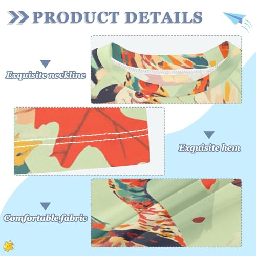 Boys Short Sleeve T-Shirts Run Turkey Watercolor Rashguard Kids Swim Shirts Sun UPF 50+3