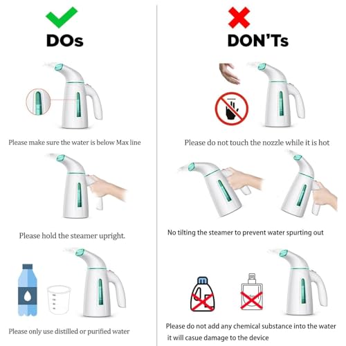 Image of OGHom Steamer for Clothes, Portable Handheld Clothing Garment Steamer, 240ml Large Capacity 700W Travel Steam Iron 30 Second Fast Heat Up (Cyan)