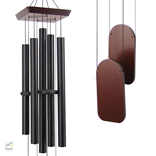 Image of Nature s Melody Hanging windchimes for Balcony Home Positive Energy windchimes (48 inch, Black)
