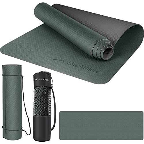 EliteAthlete Yogamatte - Sportmatte - Fitnessmatte - Gymnastikmatte gepolstert & rutschfest für Fitness, Pilates - Yoga Matte - 183 cm x 61 cm x 0.6 cm -...