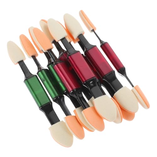 Beatifufu Dual-sided Makeup Eyeshadow Applicator Brush Set 10 Pieces Soft Foam Tips Scratch- for Beginners Portable Women's Makeup Tool Random