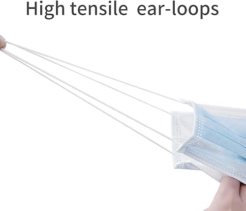 Miniatura 5 de BYD Masks Blue Box (50 piezas) ASTM Nivel 2 Modelo FE2311 (FLAT) 3 capas desechables de un solo uso, más 1 paquete de cubierta bucal ILWOUL blanca