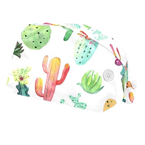 Chapeaux de travail de cactus vibrants unisexe - Casquette hommes femmes 2 pièces