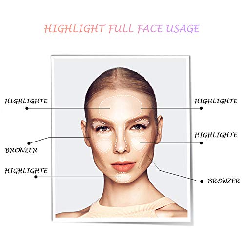 Lsxia Highlighter Makeup Palette Shimmer Contour Palette Powder For Brighten Face Contour Gold Cheek Highlight Makeup,Long Lasting Highlighter Powder With Mirror For Illuminator Makeup(Champagne Gold) #TOP6