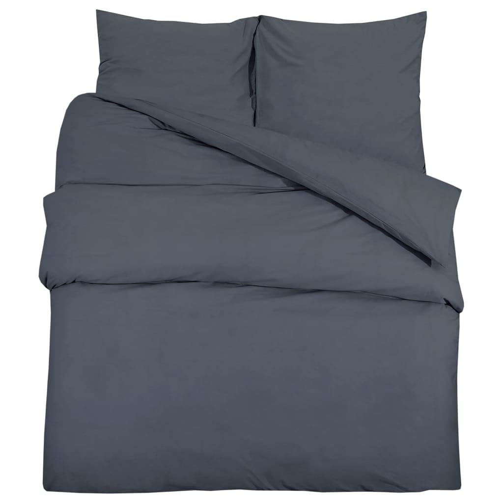 Set Copripiumino Antracite 155x220 cm in Cotone, Casa e Giardino,Biancheria,Lenzuola e Coperte,Copripiumini, 0.62kg-136087