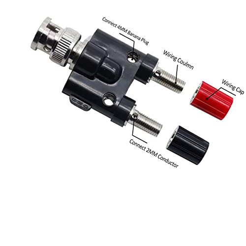 Adaptador conector BNC macho a doble banana hembra 4mm x4 miniatura 3