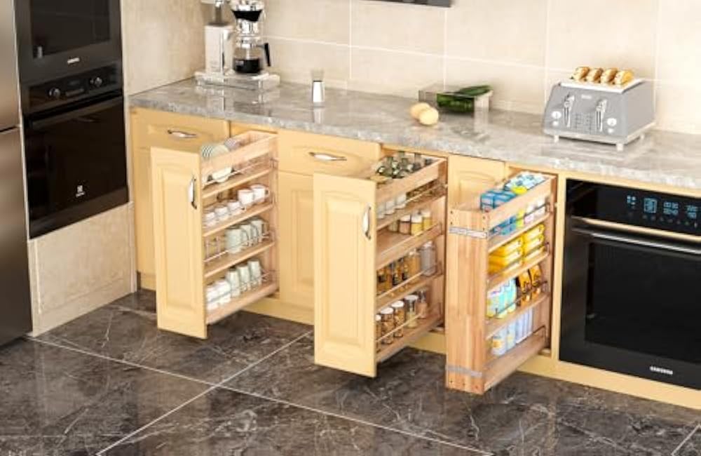 Pull Out 4-Tier Spice Rack 5 W x 22 D