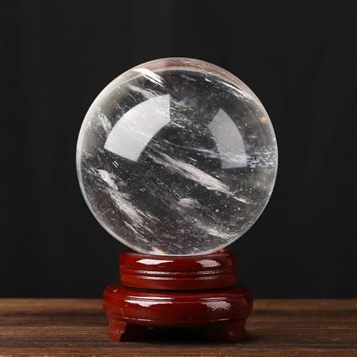 Sphère en quartz blanc 15cm avec support pour purifier l'énergie de la maison et Feng shui