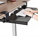 Clamp On Keyboard Tray Under Desk Storage - Ergonomic Desk Drawer Computer Keyboard Stand Under Desk Drawer - Under Desk Keyboard Tray Desk Extender - Office Keyboard Drawer Keyboard Stand for Desk