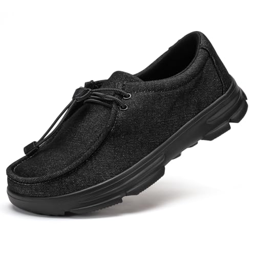 Men Extra Wide Shoes Casual Loafers Slip On Comfortable and Breathable Boat Shoes with Arch Support Insole