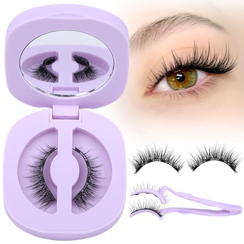 Natural Magnetic Eyelashes with Applicator Reusable Magnetic Lashes without Eyeliner Short No Glue Needed Magnet Lashes Cat Eye Magnet Eyelashes by Zegaine(1 PAIR)