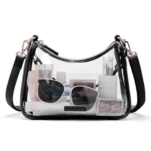 Missnine Clear Bag for Stadium Approved, Clear Crossbody Purse for Women Transparent Concert Handbag for Sport Stadium Events