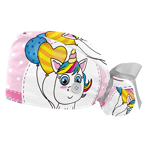 Casquettes de travail ajustables JDEZ motif licorne mignonne avec bandeau anti-transpiration