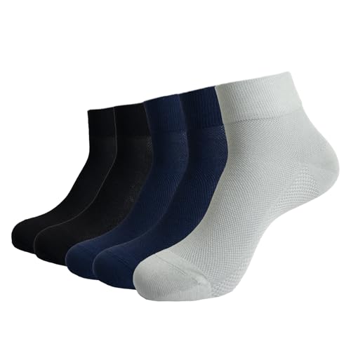 WIMSSERT Women Men Cotton Ankle Crew Socks,Comfort Breathable Dress Socks，Super soft Quarter Socks 5 Pairs