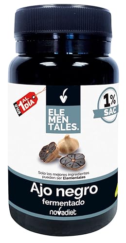 Novadiet - ELEMENTALES AJO NEGRO FERMENTADO Cápsulas con Ajo Negro - Complemento Alimenticio - Para la Salud Cardiovascular y Controlar Niveles de Glucosa - 30 Cápsulas Vegetales