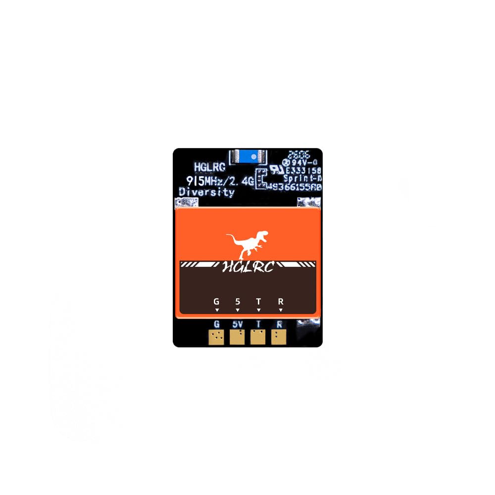 HGLRC ELRS - Ricevitore Dual Band 915 MHz e 2,4 GHz con chip LR1121, doppia antenna, modalità gemelli e diversità, per droni FPV (ricevitore a doppia banda con doppia antenna)