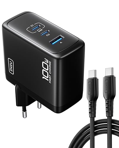 INIU 100W CARGADOR USB C, PD GAN 3-PUERTOS TIPO C CARGA RAPIDA, CARGADOR COMPACTO Y PORTáTIL CON MACBOOK AIR, IPAD PRO, IPHONE 17 16 PRO MAX, SAMSUNG GALAXY S25 S24 S23 ULTRA, STEAM DECK SWITCH 2 ETC
 INIU 100W Cargador USB C, PD GAN 3-Puertos Tipo C Carga Rapida, Cargador Compacto y Portátil con...