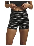 Fabric: High stretch fabric, comfortable to wear Features: gym cycling shorts for women, polka dots, high waisted, tummy control, mini length, workout yoga shorts. The high-waisted waistband is usually made of stretchy, compressive fabric that gently...
