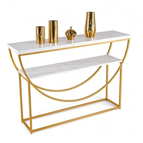 LIFEZEAL Table Console d'Entrée avec Effet Marbré, Style Moderne, Cadre Arqué, Console d'Entrée...