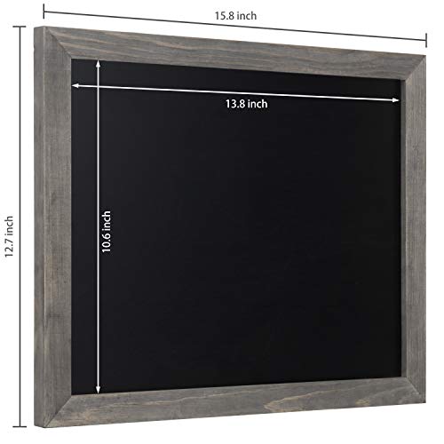 Mygift Wall-Mount Chalkboard Sign - 15 X 13-Inch Rustic Gray Wood Frame Erasable Blackboard Memo Board, Menu Sign #TOP6