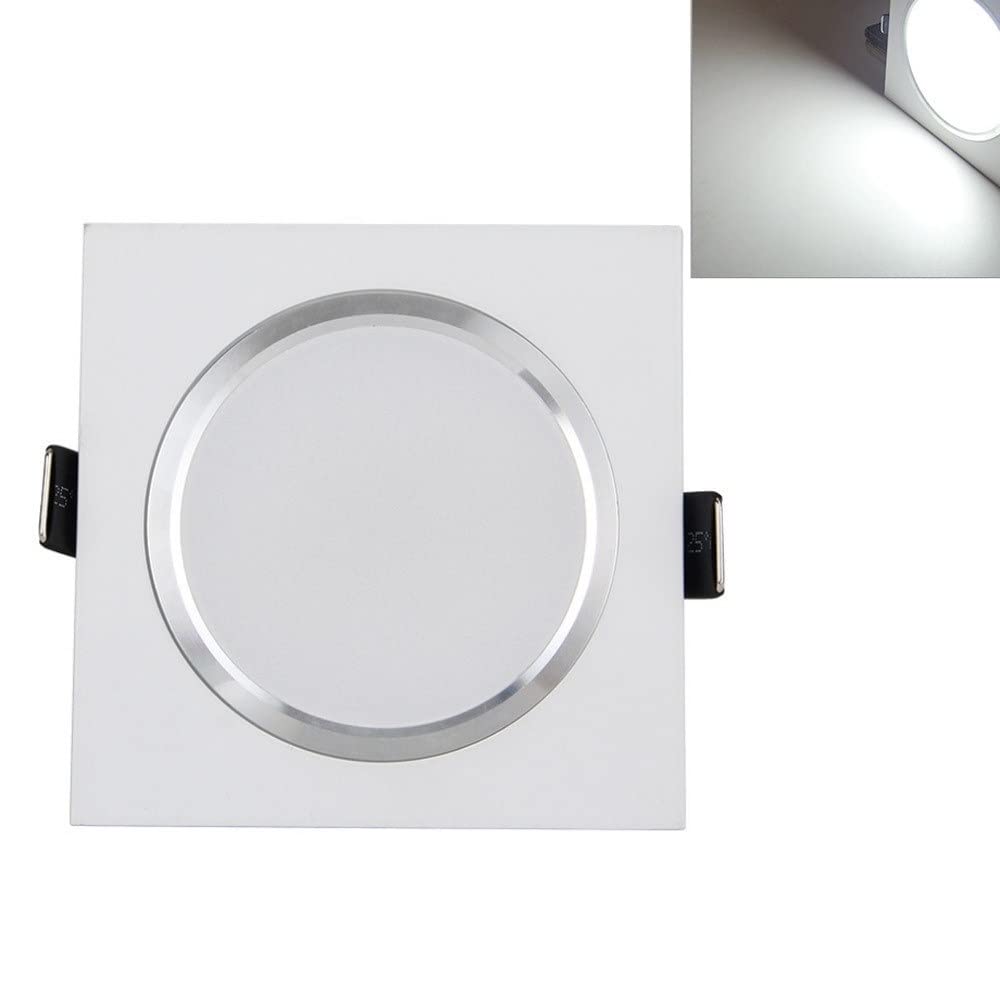 Downlights, 18 W ultradünne Einbau-Downlight-Lochlampe, Strahler, Druckguss-Aluminium-Duschraum-Deckenleuchte, polierte Untersicht(3w)