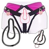 Neuer Keuschheitskäfig mit Fufu-Clip, inklusive 1 rosa Keuschheitsgürtel-Unterhose, atmungsaktives, verstellbares und unsichtbares Keuschheitsset für Sissy-Männer –A79DE (Transparent, M)