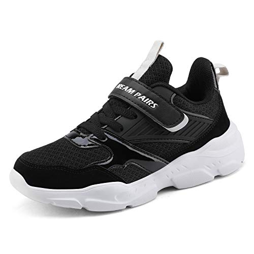 DREAM PAIRS Boys ZP19001K School Running Shoes Athletic Sneakers Black Light Grey Size