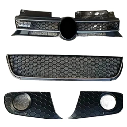 Calandre avant pour Golf MK6 d'une finition haut de gamme nid d'abeille noir argent