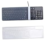 Keyboard Protection Cover, 2 Pieces Anti-Dust Silicone Keyboard Protector Waterproof Clear Keyboard Skin Cover for Standard Size PC Computer Desktop Keyboards - Size : 17.6' x 5.5'