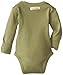L'ovedbaby Unisex-Baby Newborn Organic G'loved-Sleeve Bodysuit, Sage, 0/3 Months