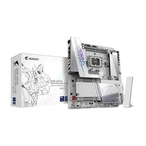 Image of GIGABYTE Z890 AORUS Tachyon Duo X ICE Intel LGA 1851 EATX Motherboard, Support Core Ultra (Series 2), DDR5, 18+1+2 Power Phase, 4X M.2, PCIe 5.0, Thunderbolt 4, WiFi7, 5GbE, EZ-Latch, D5 Bionic Corsa