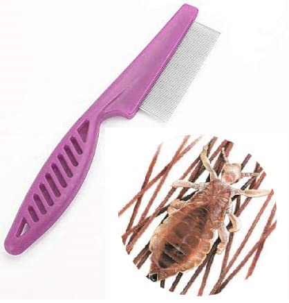 AlexVyan Purple Long Handle with Small Teeth Nit Lice Terminator Comb For Humen Men Women and Pet Dog Cat Hair Rid Head lice Super density Stainless Steel Metal Teeth Remove Nits Brush Comb (B09ZPD62XC) Amazon Price History, Amazon Price Tracker