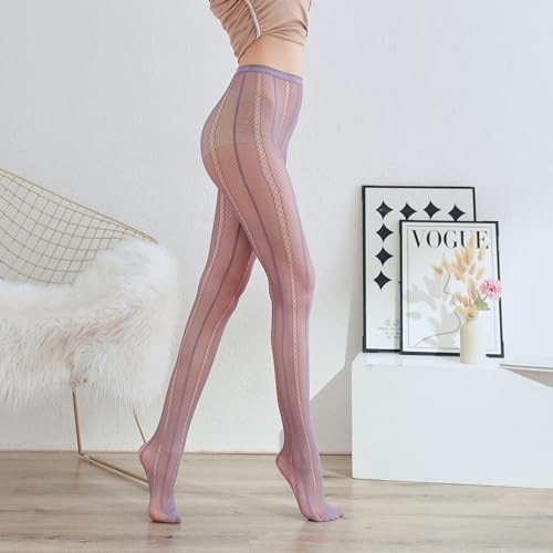 Image of Sahabowi Fishnet Pantyhose For Women Sheer High Waist Tights Control Top Mesh Stockings, Pantyhose12