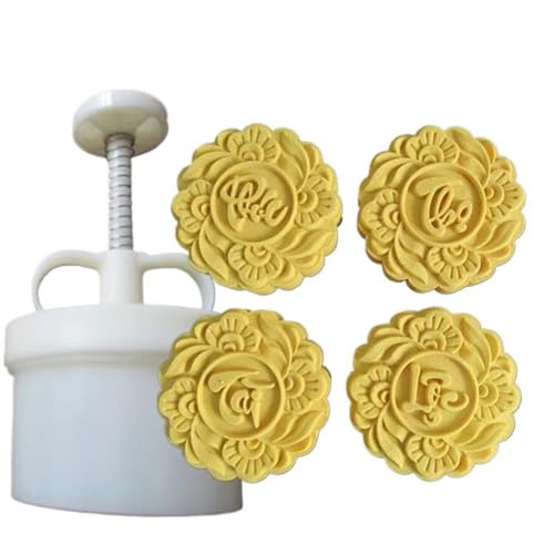 Mooncake Mold 180g- Cookie Stamps Plastic Hand Press Vietnamese Script Shape Kitchen Gadgets DIY Baking Pastry Tool 3.1in (Vietnamese script)
