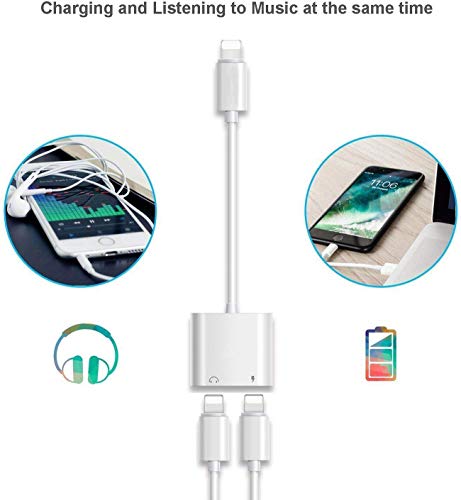 Adattatore per cuffie per iPhone 11 supporta chiamate + controllo volume 4 in 1 AUX Audio cuffie Jack Adapter compatibile con iPhone XS/XS Max/XR/X/7/7 Plus/8/8 Plus connettore per tutti iOS