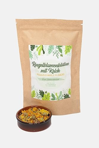 IGART Caléndula 500g con Cáliz | Flores de Caléndula Comestibles | Caléndula Naranja | Flores Secas | Calendula Officinalis