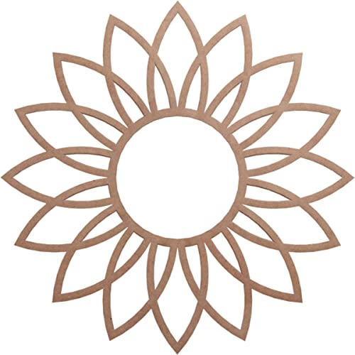 Ekena Millwork 24"OD x 8 3/8"ID x 3/8"T Daisy Wood Fretwork Pierced Ceiling Medallion, Wood (Paint Grade)