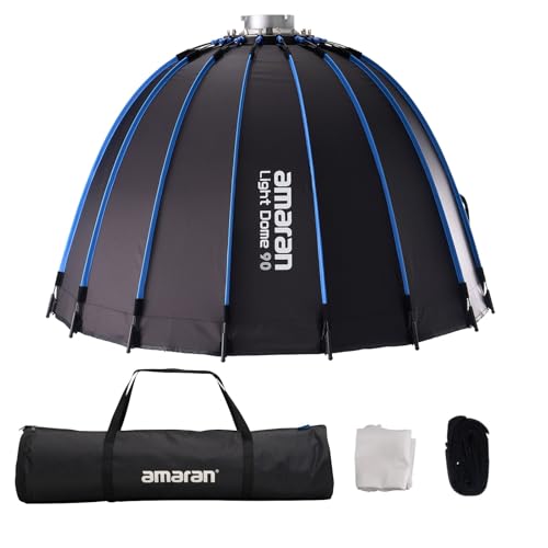 Softbox parabólico Amaran Light Dome de 35,4'/90 cm, liberación rápida con difusores/rejilla/bolsa para iluminación continua con montura Bowens, compatible con Amaran 300C/150c/200x S/300c, de Aputure