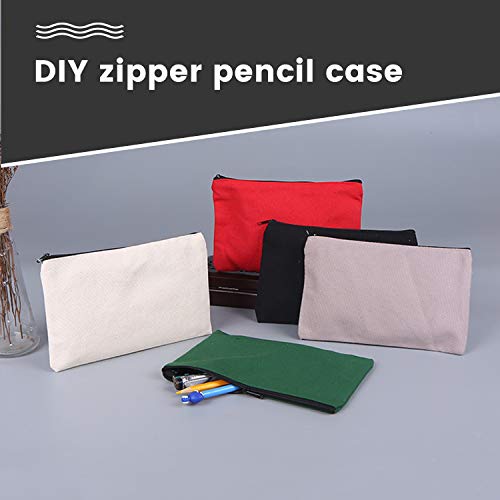 20 Stks DIY Canvas Etui, Canvas Make-up Tas, Sublimatie Blanks, Canvas Potlood Etui, Katoenen Tassen, DIY Ambachtelijke… - Afbeelding 4