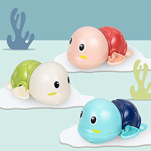 LODBY Bath Toys for Toddlers 1-2-3-4 Year Old Girl Gifts, Wind-Up Swim Tortoise Baby Bath Set Toys for 1-4 Year Old Boy Bathtub Pool Toys for Kids Infant Age 0-3 Bubble Bath Toddler Water Table Toys - Thumbnail 3