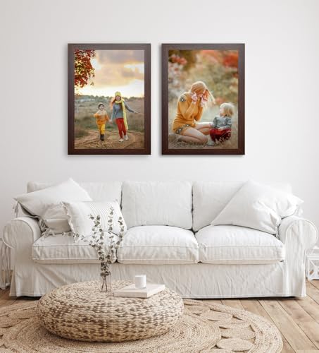 Image of KTKDE A1 Poster Frame 3 Pack, 23.4x33.1 Walnut Wooden, Vertical & Horizontal Wall Hanging Large Picture Frame for Photos, Posters & Art Prints Perfect for best gifts and Home Decor