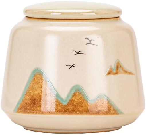 SONGCHAO Sugar Jar Ceramic Tea Can Small Size Pu'er Red and Green Tea Can Household Storage Can Tea Canister