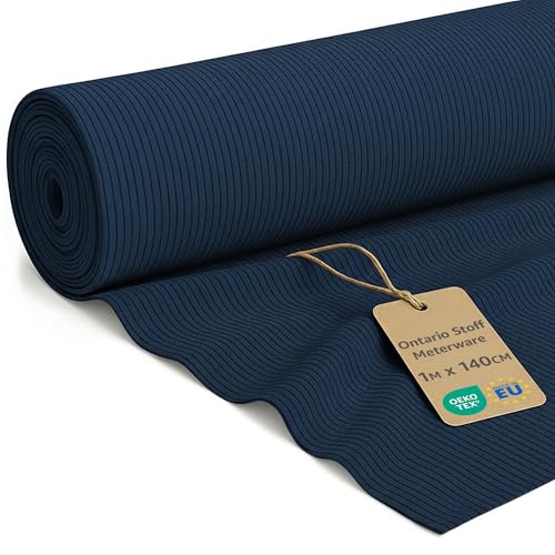 Velours côtelé au metre ameublement 1 m x 140 cm Tissus Revêtement pour Canapé Fauteuil Chaise Housse et Coussin Décoration Tapissier Résistant Oeko-Tex Bleu Marine