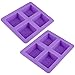 Produktbild M Mirrwin Rectangle Silicone Soap Mould Rectangle Silicone Mould Rectangle Silicone Soap Moulds Soap Geeignet zum Backen zu Hause und für Verschiedene DIY Eiswürfel Schokolade Seife usw Lila 2 Stück