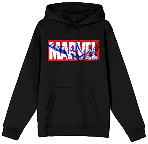 Spiderman Marvel Logo Men's Black Packaged Hoodie- XL